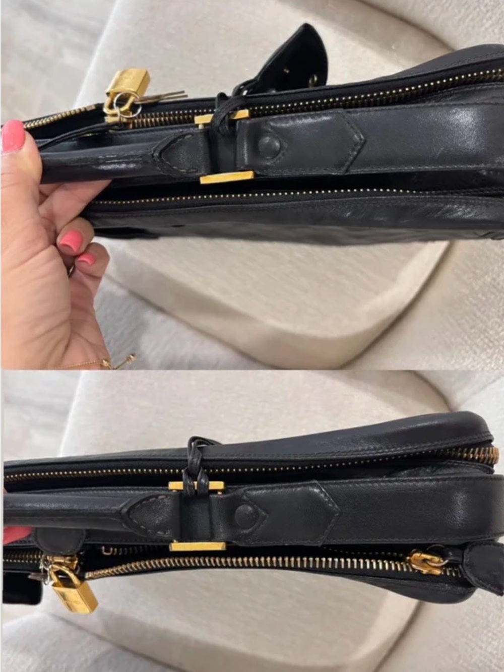 CHANEL Black Quilted Leather Shoulder Bag with Zipper - Picture 14 of 15